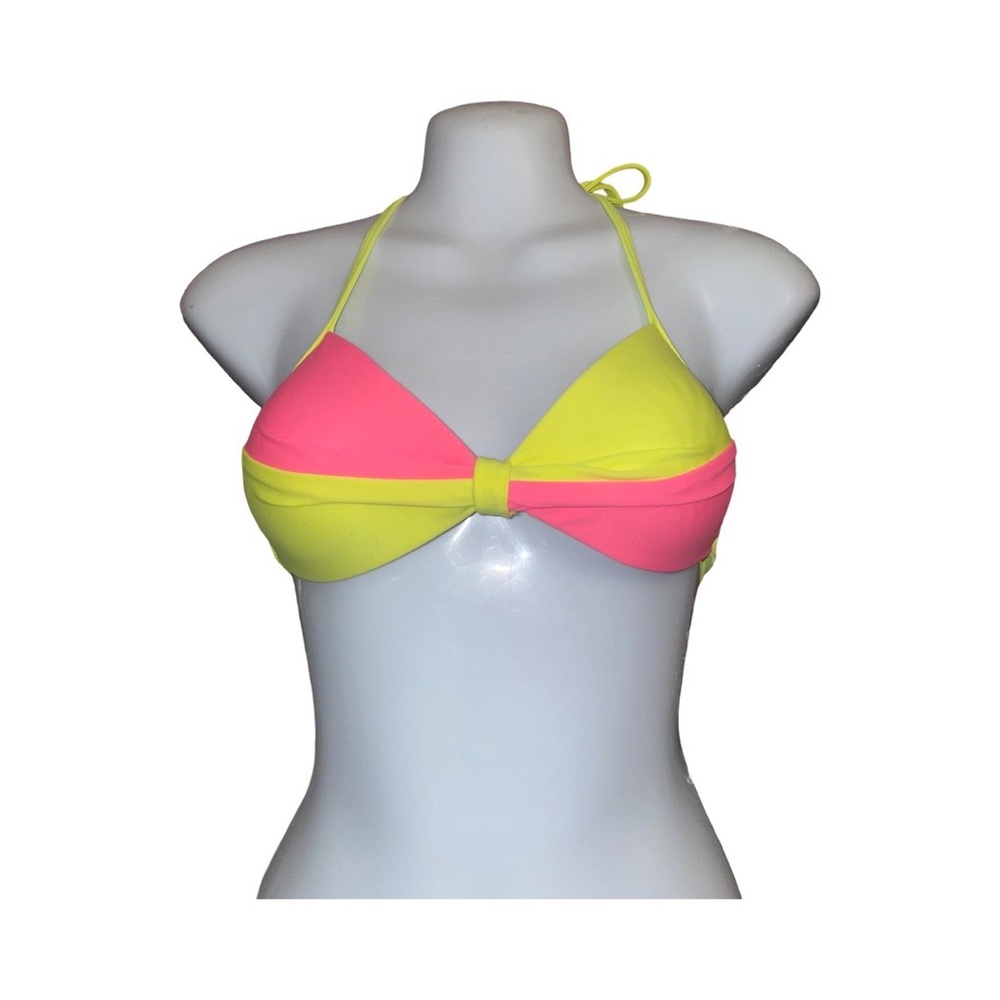 Vibrant Pink and Yellow Bikini Top